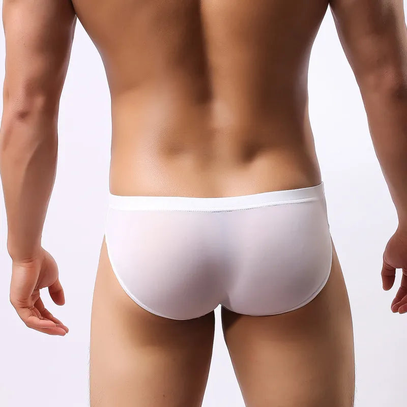 Ice Silk Thin Soft Transparent  - Men’s Mesh Briefs – Sheer Temptation for Bold Moments