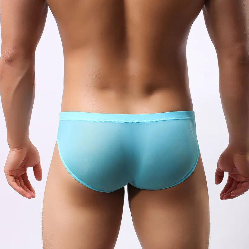 Ice Silk Thin Soft Transparent  - Men’s Mesh Briefs – Sheer Temptation for Bold Moments