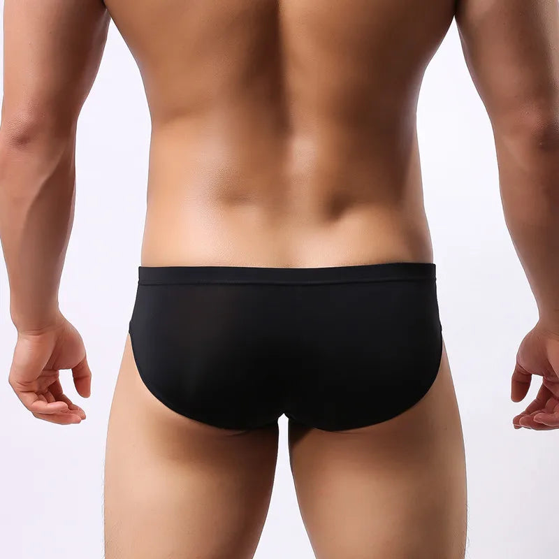 Ice Silk Thin Soft Transparent  - Men’s Mesh Briefs – Sheer Temptation for Bold Moments